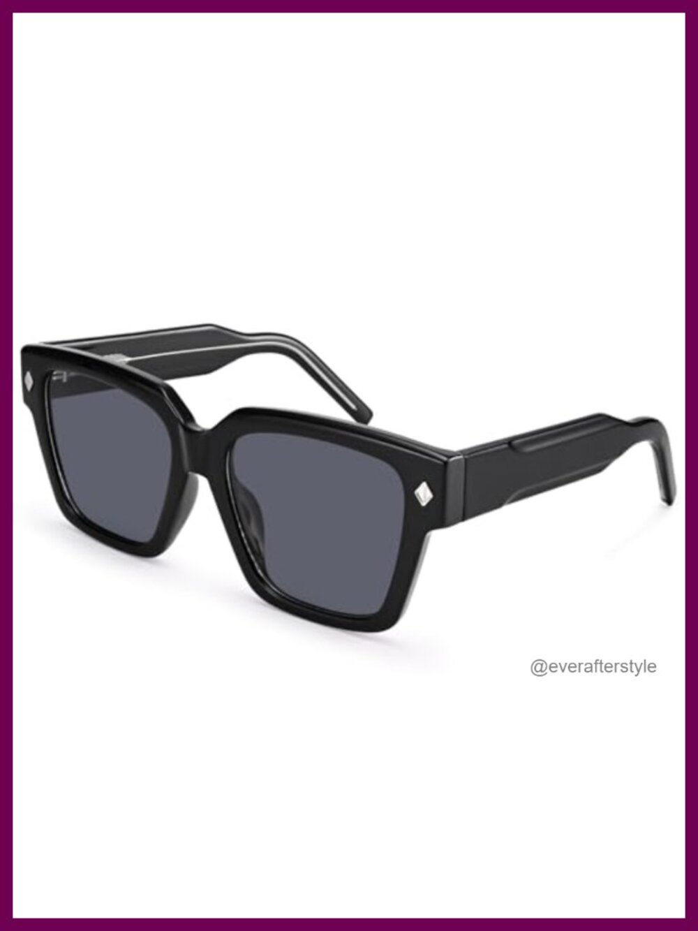 Retro Oversized Square Sunglasses UV400 Protection Big Thick Frame Eyewear